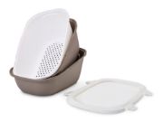 Savic Simba Sift - Котешка тоалетна ,два съда + решетка, с борд, за едри породи котки, бяло/сиво, 64 х 46 х 31 см. 2