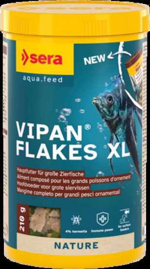 Sera Vipan Nature - Храна за всички видове рибки с инсекти и пребиотици,без оцветители и консерванти,едра люспа 1000 мл.