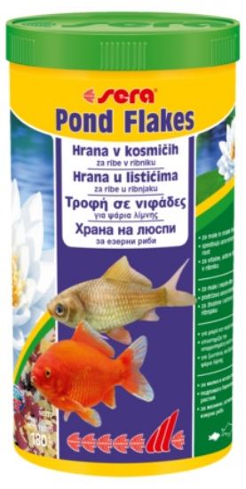 Sera Pond Flakes - Храна на люспи за златни рибки, шарани и други езерни риби 1000 мл.