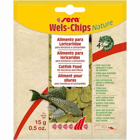 Sera Nature Wels Chips - Храна за придънни рибки с върба и елша 15 гр.