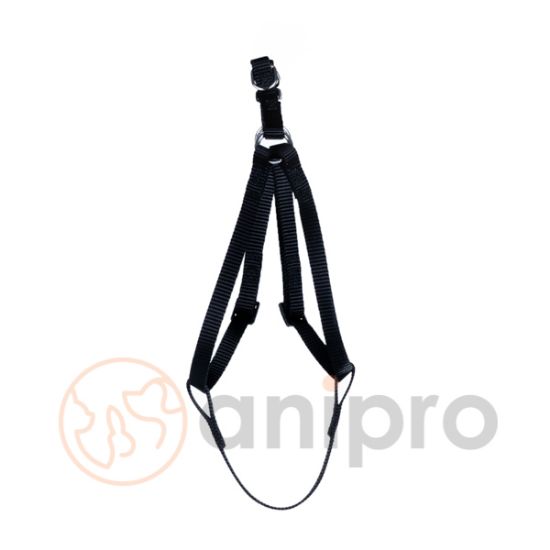 Миазоо - Нагръдник лента за едри кучета 30мм, 40 - 70см, черен, дебелина 3.1мм