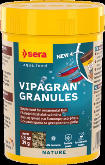 Sera Vipagran Nature - Универсална храна,подходяща е за рибки от средните водни слоеве 100 мл.