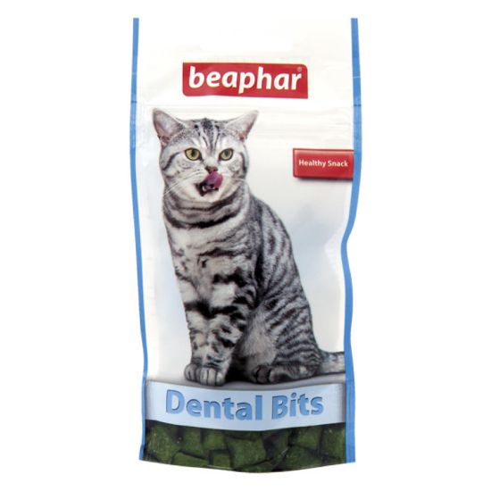 Beaphar Dental Bits -Котешка добавка към храната за чисти и здрави зъби, 35 гр.