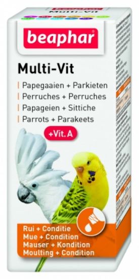 Beaphar Multi Vit Parrots+ Parakeets + vit.A- Мултивитамини за папагали 20 мл.