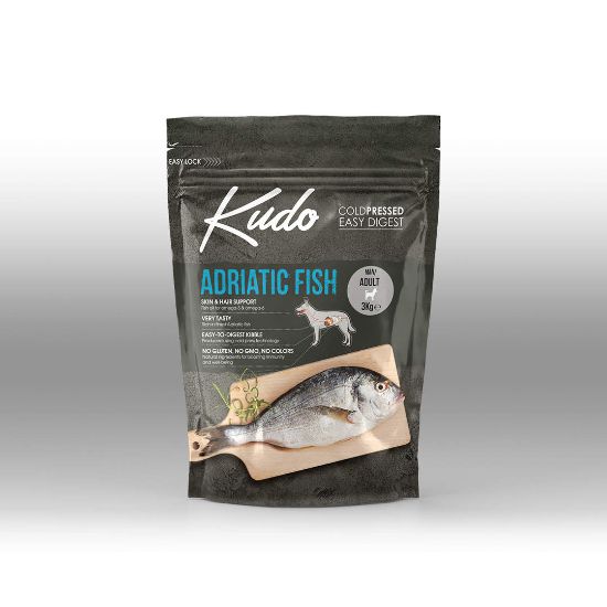 Kudo Low Grain Adriatic Fish Mini Adult - Суха храна за кучета с адриатическа риба за мини породи над 1 година, 3 кг.