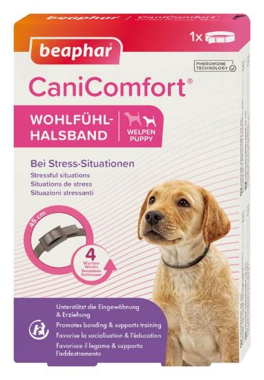 Beaphar CaniComfort Calming Collar Puppy - Успокояващ регулируем нашийник с феромони, за малки кученца, до 45 см.