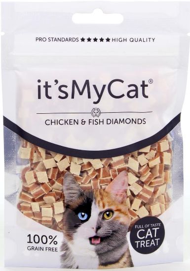 It's My Cat Chicken &amp; Fish Diamands Grain Free - Котешко лакомство пиле и риба диамант, без зърно, 50 гр.