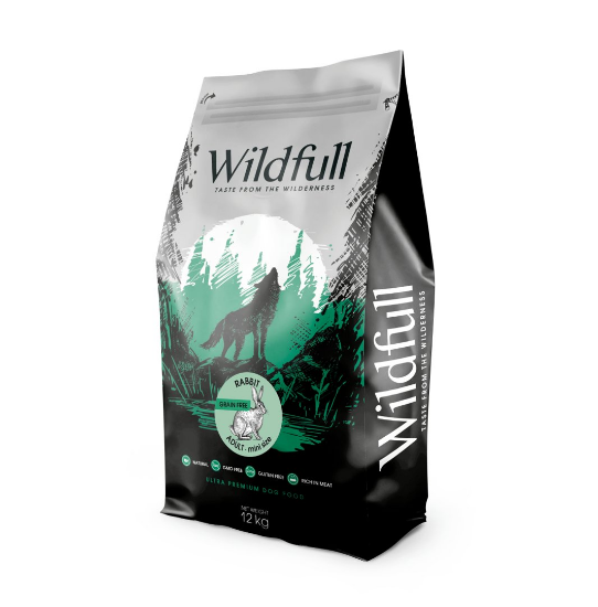 Wildfull dog rabbit mini size - Пълноценна суха храна за израснали кучета от мини породи, без зърно, със заешко месо, 12 кг.