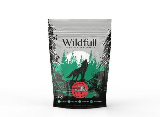 Wildfull dog wildboard all size - Пълноценна суха храна за израснали кучета от всички породи, без зърно, с месо от дива свиня, 2 кг.