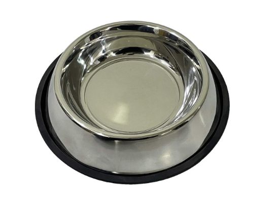 Anipro Standard No Slip - Метална купа с неплъзгащо дъно за вода и храна за кучета, 21 см, 700 мл.