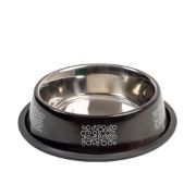 Anipro Bubbles No Slip - Метална купа с неплъзгащо дъно за храна и вода за кучета, кафява 21 см, 700 мл. 2
