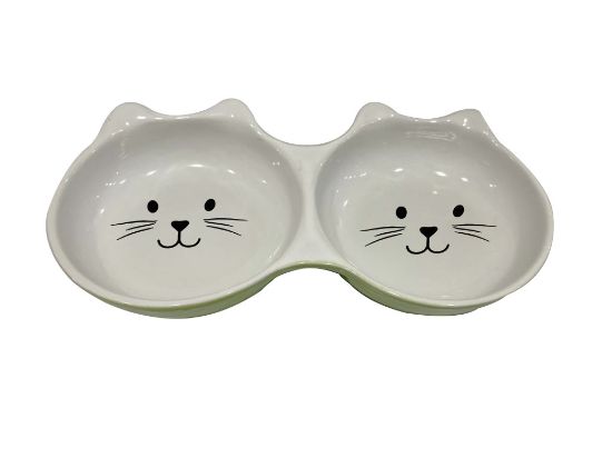 Anipro Ceramic double - Керамична купа котки за храна и вода, двойна 2 х 0.15 л