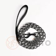 Anipro - Повод синджир за кучета, 2.0 мм/100 см. с дръжка черна лента 1