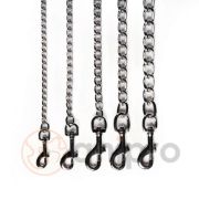 Anipro - Повод синджир за кучета, 3.0 мм/100 см. с дръжка черна лента 2