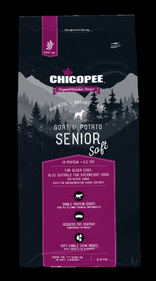 Chicopee Dog HNL Senior Soft+ Мека гранула за възрастни кучета, с козе месо и картофи, 2 кг.