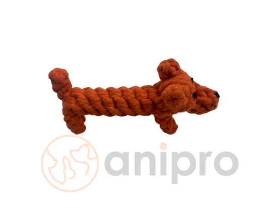 Anipro Play - Въжена играчка за кучета под формата на куче, 19 см. 110 гр.