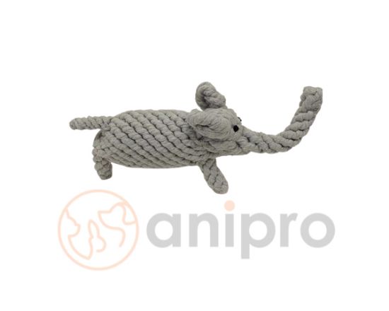 Anipro Play - Въжена играчка за кучета под формата на слон, 25 см. 120 гр.