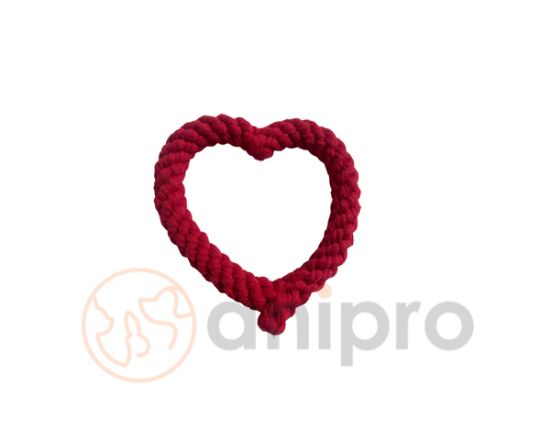 Anipro Play - Въжена играчка за кучета под формата на сърце, 18 см. 80 гр.