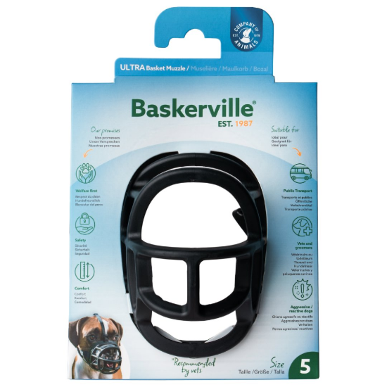Baskerville Ultra Muzzle - Намордник за кучета размер 5, за едри породи като лабрадор, немска овчарка