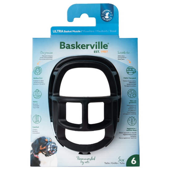 Baskerville Ultra Muzzle - Намордник за кучета размер 6, за едри породи като дог, ротвайлер