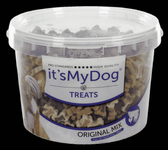 It's My Dog Treats Original Mix - Допълваща храна за кучета, вкусни малки лакомства/ награди с форма на кокал, 1. 8 кг