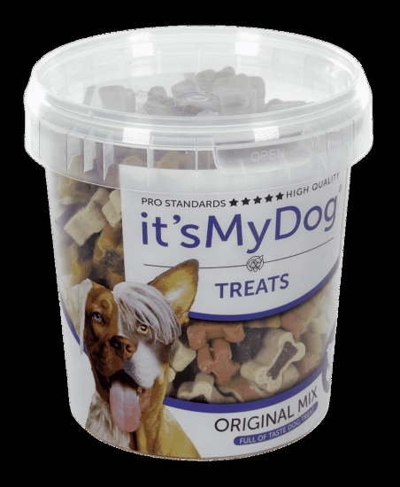 It's My Dog Treats Original Mix - Допълваща храна за кучета, вкусни малки лакомства/ награди с форма на кокал, 500 гр