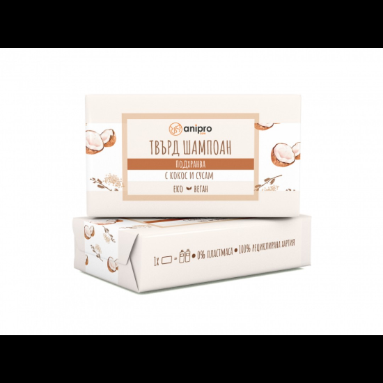 Anipro - Подхранващ твърд шампоан за кучета с кокос и сусам, 60 гр.