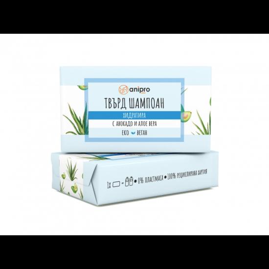 Anipro - Хидратиращ твърд шампоан за кучета с авокадо и алое, 60 гр.