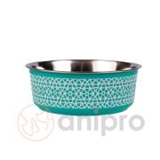 Anipro Alpha Fusion - Метална купа за храна и вода за кучета и котки, зелена, 12 см, 0.25 л. 1