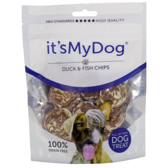 It`s My Dog - Лакомство за кучета, вкусен чипс с патешко и риба, 85 гр