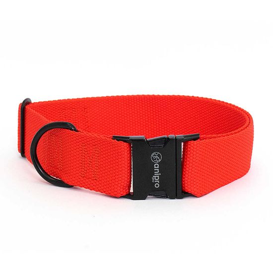 Anipro Extra Strong Black - Регулируем нашийник за кучета, лента, 40мм/45см-70см - червен с черна тока