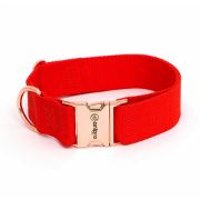 Аnipro Extra Strong Rose Gold - Регулируем нашийник за кучета, лента, 40мм/45см-70см - червен с тока розово злато 1