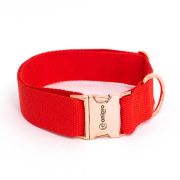 Аnipro Extra Strong Rose Gold - Регулируем нашийник за кучета, лента, 40мм/45см-70см - червен с тока розово злато 2