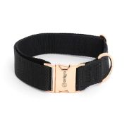 Anipro Extra Strong Rose Gold - Регулируем нашийник, лента 40мм/45см-70см - черен с тока розово злато 2