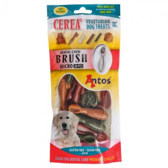 Antos Cerea Brush Micro - Дентални четки за кучета за здрави зъби и свеж дъх, 7 см, 150гр. в пакет