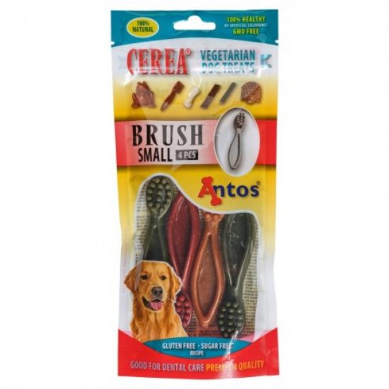 Antos Cerea Brush Small - Дентални четки за кучета за чисти зъби и свеж дъх, 11 см, 120 гр. в пакет