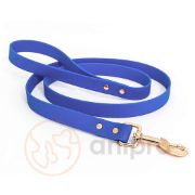 Anipro Hexagon - Повод лента хексагон за кучета, 20мм/120см тъмно син с карабинка розово злато 1