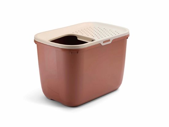 Savic Hop In - Котешка тоалетна с вход отгоре, цвят Тоскана 58.5 х 39 х 39.5 см