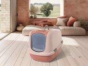 Savic Nestor Jumbo - Котешка тоалетна с филтър против миризми, цвят Тоскана, 66.5х48.5х46.5см. 2