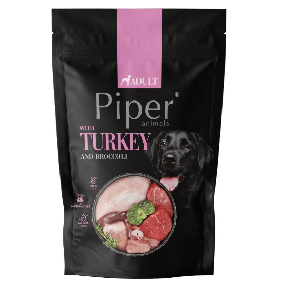 Piper Adult Dog - Пауч за израснали кучета с месо от пуйка и броколи, 500гр