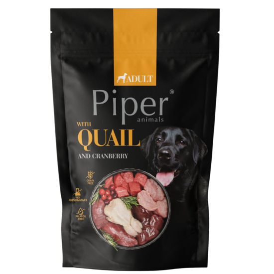 Piper Adult Dog - Пауч за израснали кучета с месо от пъдпъдък и боровинки, 500гр