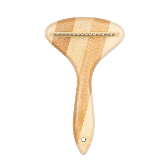 Duvo Plus Dematting Rake - Бамбуково гребло за разплитане на възли и премахва мъртвата козина от подкосъма за кучета и котки 17/10 см.