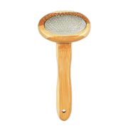 Duvo Plus Slicker Brush - Бамбукова четка за кучета и котки с ергономична дръжка 18/10 см. 1