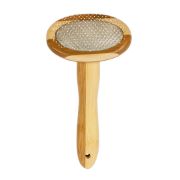 Duvo Plus Slicker Brush - Бамбукова четка за кучета и котки с ергономична дръжка 18/10 см. 4