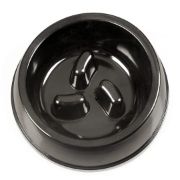 Duvo Plus Feeding Bowl Melamine Glossy No Gobble - Купа за кучета за бавно хранене от меланин 1100 мл. бяла/черна 1