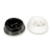 Duvo Plus Feeding Bowl Melamine Glossy No Gobble - Купа за кучета за бавно хранене от меланин 1100 мл. бяла/черна 3