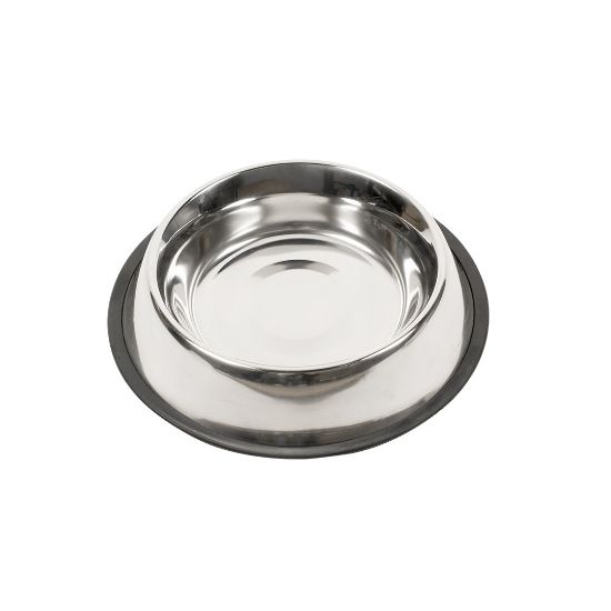 Duvo Plus Inox Anti-Slip Feeding Bowl - Метална купа за храна и вода за малки кучета и котки ,с гума против хлъзгане155 мл. ,16 см.