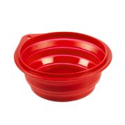 Duvo Plus Silicone Travel Bowl - Силиконова , сгъваема купа за храна и вода за кучета 2000 мл. червена / 22 см. 1