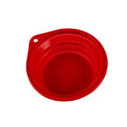 Duvo Plus Silicone Travel Bowl - Силиконова , сгъваема купа за храна и вода за кучета 2000 мл. червена / 22 см. 2