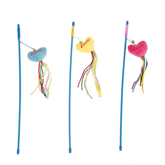 Duvo Plus Cat toy - Играчка за котки, въдица със сърчице, 53 см.